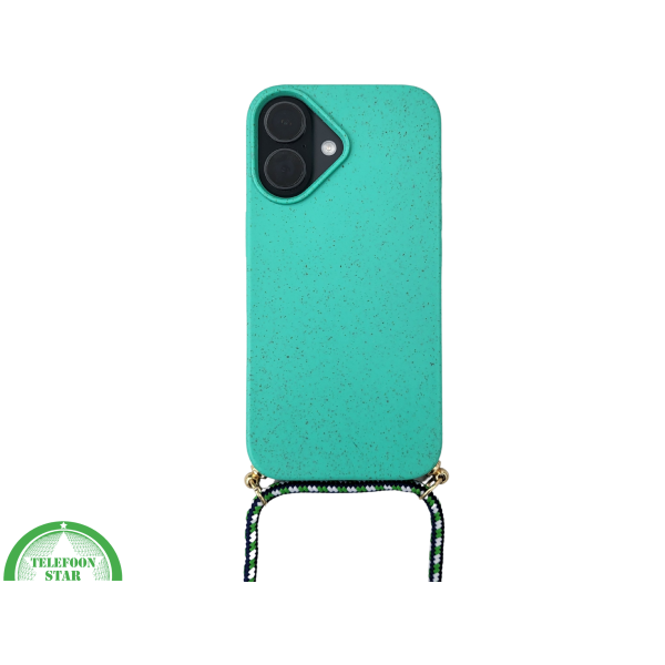 iPhone 16 Plus Hoesje met Koord Groen Duurzaam Trendy – foto 2