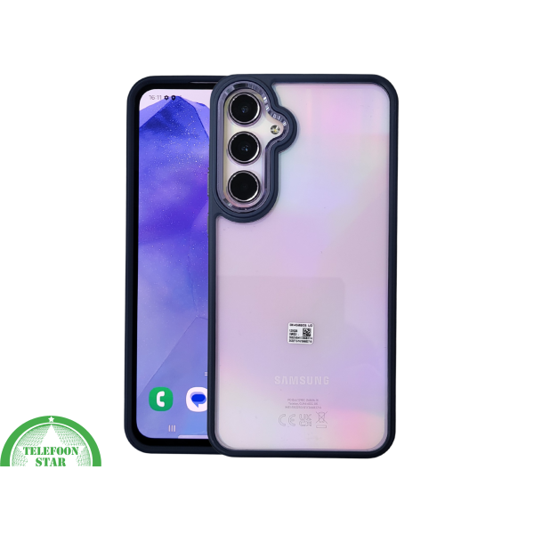 Samsung Galaxy A16 Hoesje Transparant met Blauwe Rand, Schokbestendig – foto 3