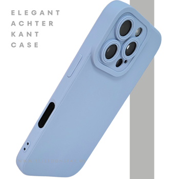 iPhone 16 Pro Lichtblauw Hoesje Mat Design Met Verhoogde Camerabescherming