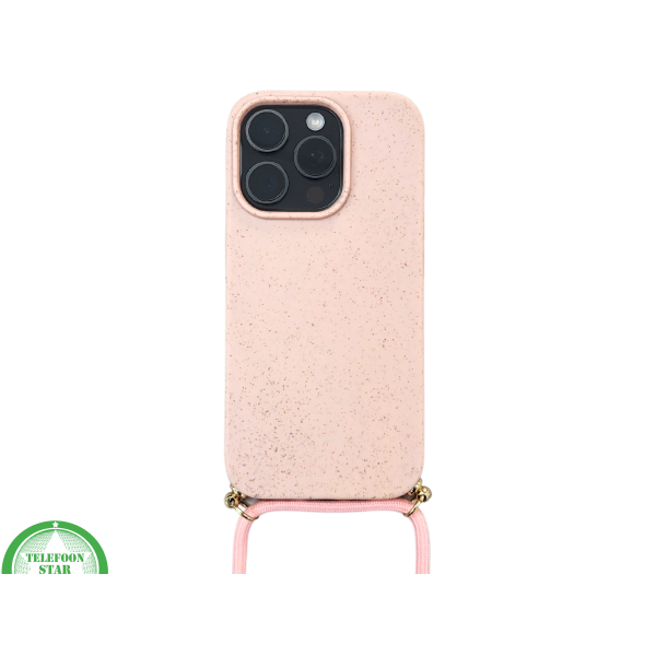 Lichtroze Koord Hoesje &ndash; Duurzaam Siliconen Touwkoord Case Met Draagkoord voor iPhone 16 Pro Max – foto 4