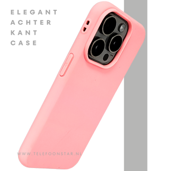 Lichtroze iPhone 15 Pro Max Hoesje &ndash; Zachte Siliconen Bescherming | Telefoonstar.nl