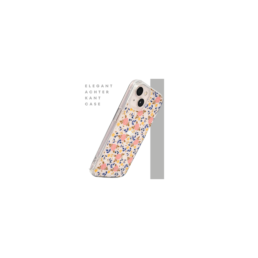RoseLeaf Soft Case &ndash; iPhone 13 / 14 Bloemen Hoesje met Rozen | Telefoonstar.nl