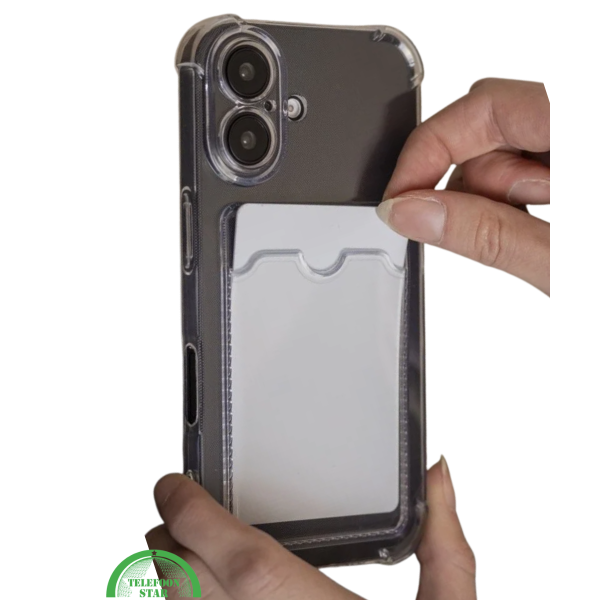 Transparant Hoesje voor iPhone 16 Plus met Kaarthouder &ndash; Slank, Praktisch &amp; Schokbestendig – foto 3