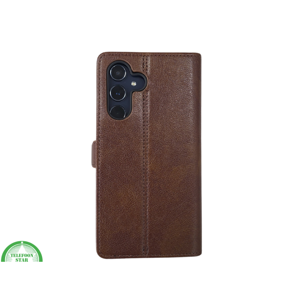 S25 Plus Boek Case Leer Wallet Case Donker Bruin – foto 6