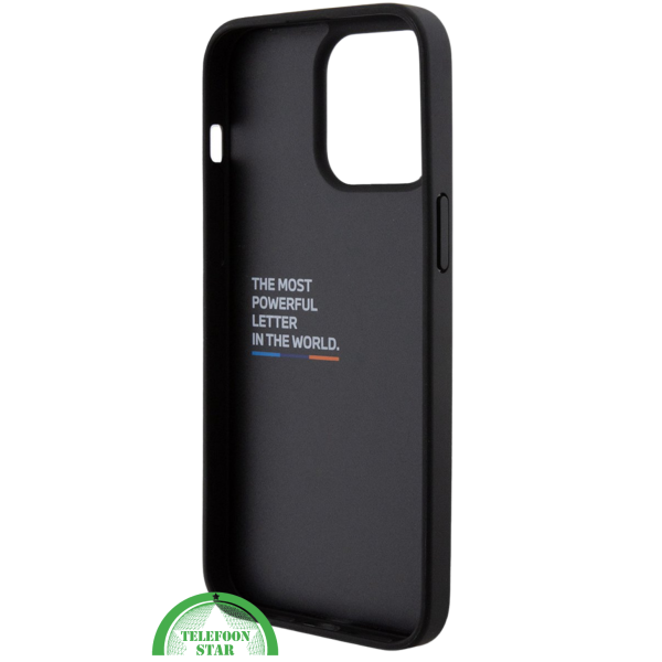 iPhone 15 Pro Design Hoesje &ndash; Zwart Carbon Look met Blauw Streepdetail – foto 3