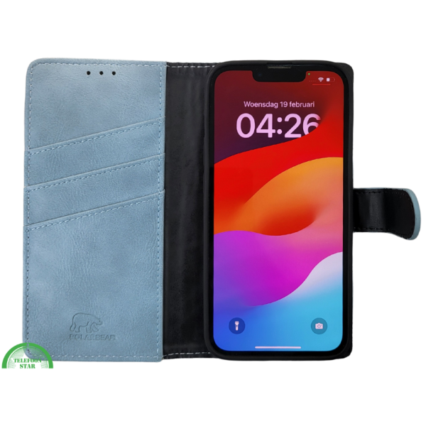 Hoesje vooor iPhone 17e Boek Case Leer Wallet Case Donkerblauw – foto 9