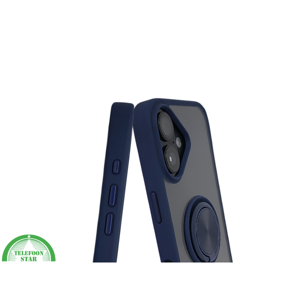 iPhone 16 hoesje blauw transparant cover met MagSafe ring en bescherming – foto 7