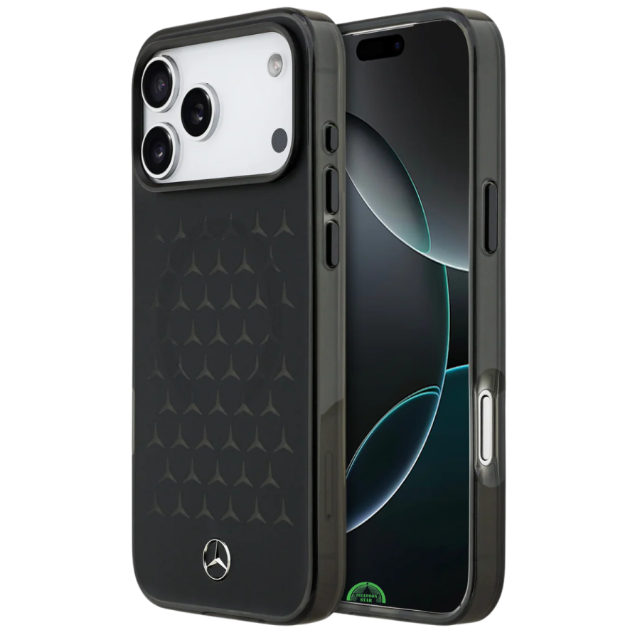Hoesje voor iPhone 17 Pro Max Smoke black Stealth Pattern Shield Case