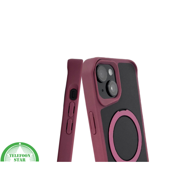 iPhone 15 Plus Hoesje &ndash; Zwart-Bordeaux met MagSafe Ring | Stijlvol &amp; Functioneel – foto 7