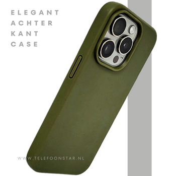Donkergroen iPhone 15 Pro Max Hoesje Natuurlijke Bescherming & Minimalistisch Design | Telefoonstar.nl