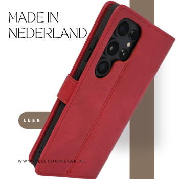 Rood hoesje met 3 pasje voor S25 Plus