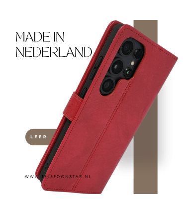 Rood hoesje met 3 pasje voor S25 Plus