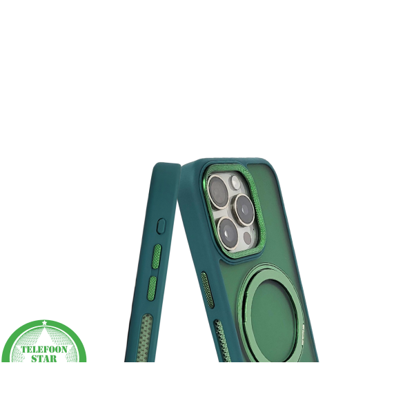 Glanzend Groen iPhone 15 Pro Hoesje met Ringhouder &ndash; Transparant &amp; MagSafe | Telefoonstar.nl – foto 7