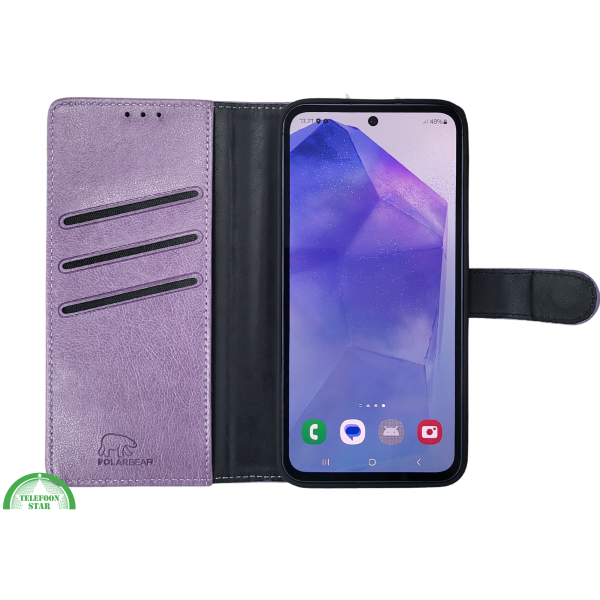 A17 Paars Boek Leer Stijlvolle en Beschermende Wallet Case – foto 8