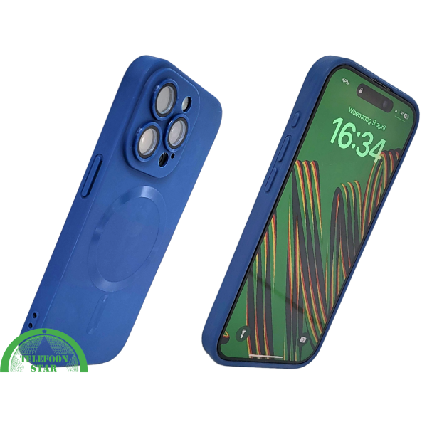 Blauw iPhone 15 Pro Max Hoesje met MagSafe &ndash; Slank &amp; Mat Design | Telefoonstar.nl – foto 2