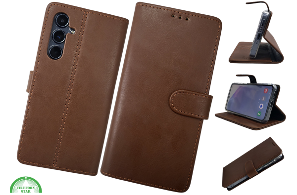 Samsung Galaxy A36 Boek Case Leer Stijlvolle en Beschermende Wallet Case D Bruin