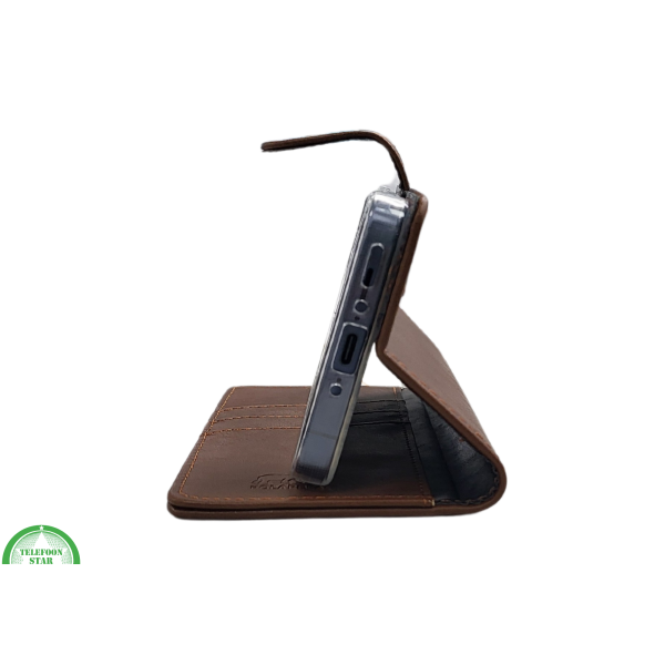 Samsung Galaxy S25 FE Boek Case Leer Stijlvolle en Beschermende Wallet Case D Bruin – foto 2