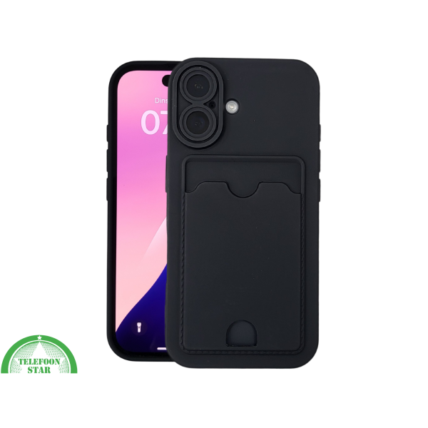 iPhone 17 Pro / Pro Max Hoesje Zwart met Kaarthouder &ndash; Schokbestendig – foto 3