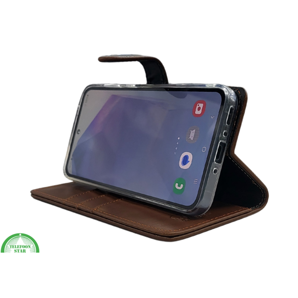 Samsung Galaxy S25 FE Boek Case Leer Stijlvolle en Beschermende Wallet Case D Bruin – foto 3