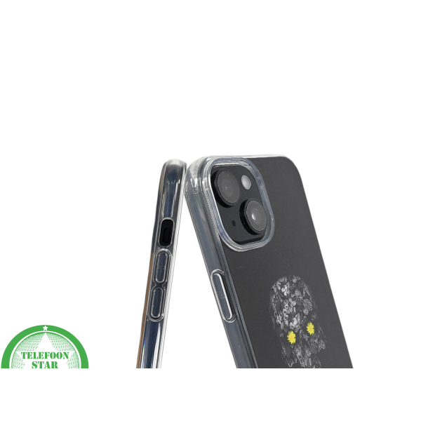 iPhone 15 Plus Hoesje &ndash; Zwart Schedel Design met Bloemen | Kunstzinnig &amp; Beschermend – foto 6