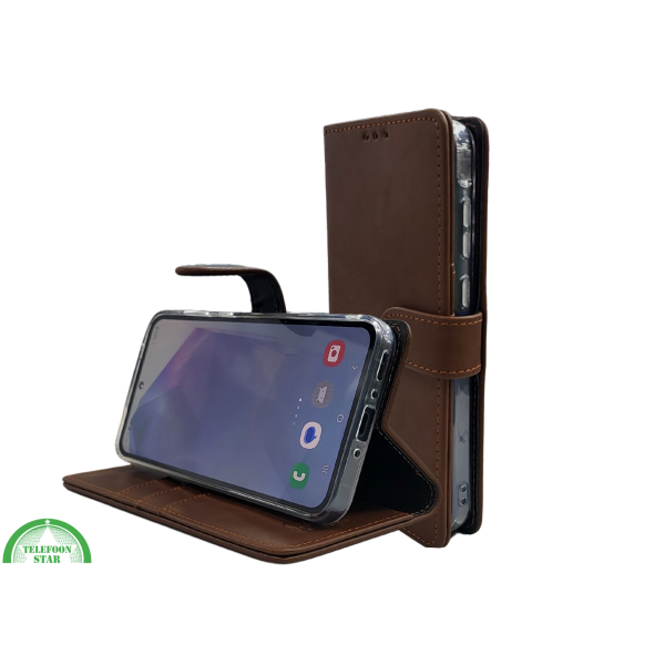 Samsung Galaxy S25 FE Boek Case Leer Stijlvolle en Beschermende Wallet Case D Bruin – foto 4
