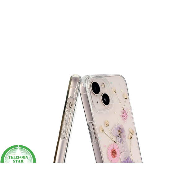 Bloemen Hoesje iPhone 13 / 14 &ndash; Transparant Met Echte Bloemenlook – foto 6