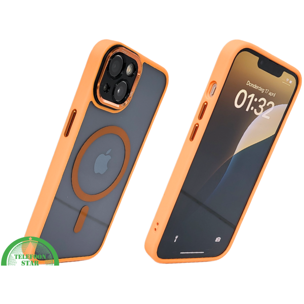 ProtectCase iPhone 13 Pro / 14 Pro Oranje &ndash; MagSafe Hoesje met Stijlvolle Rand – foto 2