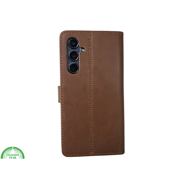 Samsung Galaxy S25 FE Boek Case Leer Stijlvolle en Beschermende Wallet Case D Bruin – foto 6