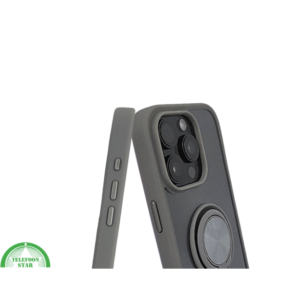 iPhone 16 Pro max Grijs Hoesje Met Ringhouder Stevige Rugcover Voor Extra Grip – foto 6