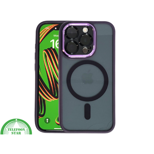 Transparant Paars iPhone 15 Pro Hoesje met MagSafe &ndash; Modern &amp; Magnetisch | Telefoonstar.nl – foto 3