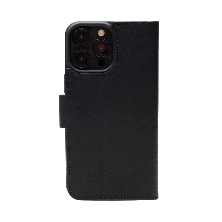 Zwart Wallet Hoesje iPhone 13 Pro &ndash; Leerlook &amp; Kaartvakken | Telefoonstar  