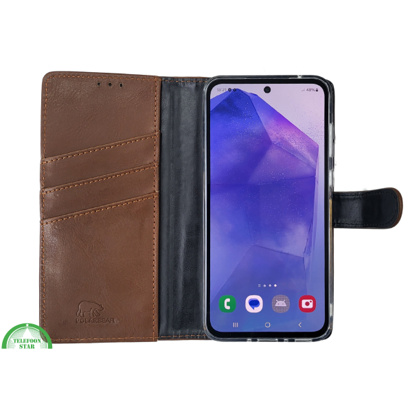 Samsung Galaxy S25 FE Boek Case Leer Stijlvolle en Beschermende Wallet Case D Bruin – foto 8