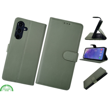 A17 Olijfgroen Boek Klap hoesjes Leer Stijlvolle en Beschermende Wallet Case