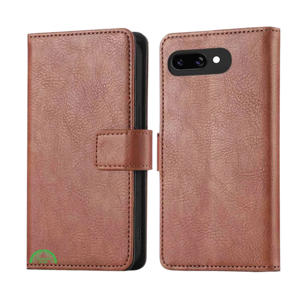 Google Pixel 10a Bookcase Hoesje Bruin Leren Look Met Pasjeshouder – foto 4