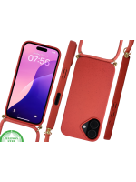iPhone 16 Plus met Koord Rood Stijlvolle Duurzame Bescherming