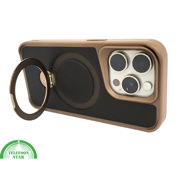 iPhone 15 Pro Max Hoesje met Ringhouder &ndash; Luxe Bescherming in Bruin-Zwart Design – foto 4