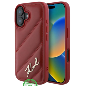Hoesje voor iPhone 16 Rood Leren &ndash; Luxe Bescherming met Stijlvolle Glans
