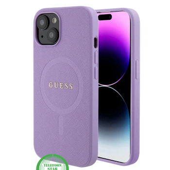 Hoesje voor iPhone 15 &ndash; Paars Luxe Design met Goudkleurig Logo Breng kleur en elegantie samen met dit prachtige Paars hoesje voor de iPhone 15.
