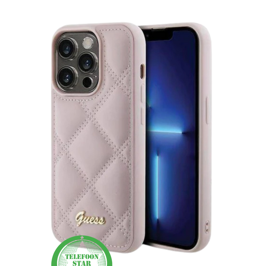Roze Elegant Hoesje met Goud Detail iPhone 15 Pro Max