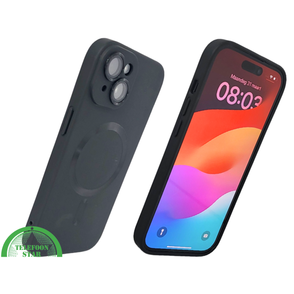 iPhone 15 Plus Hoesje &ndash; Zwart Siliconen met MagSafe | Slank, Sterk &amp; Stijlvol – foto 2