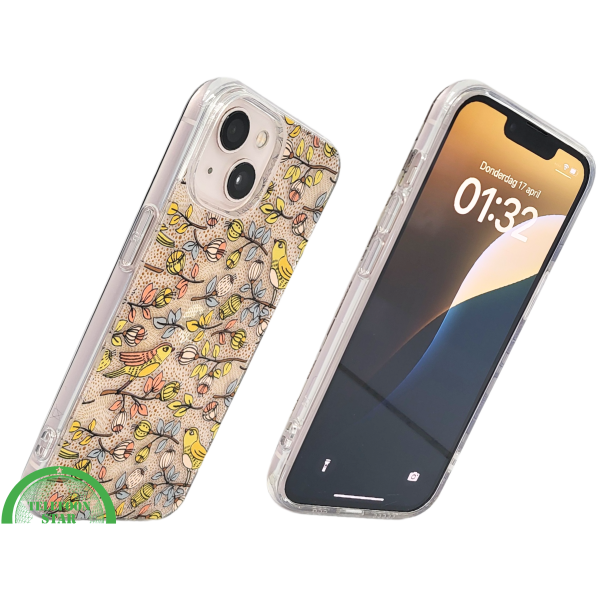 Beschermhoesje iPhone 13/14 Transparant &ndash; Bloemen &amp; Vogeltjes | Telefoonstar – foto 2