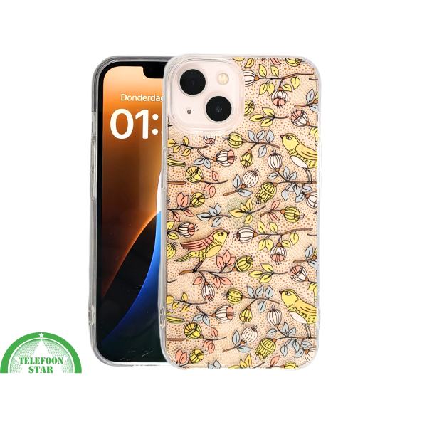 Beschermhoesje iPhone 13/14 Transparant &ndash; Bloemen &amp; Vogeltjes | Telefoonstar – foto 3