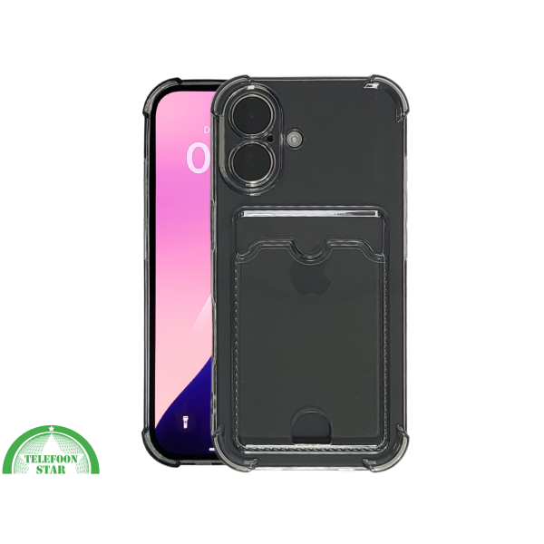 iPhone 16 hoesje transparant met kaarthouder en krasbestendige afwerking – foto 3