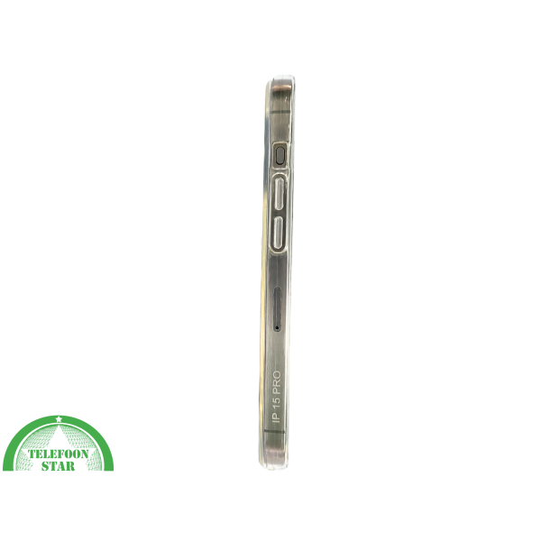 Transparant iPhone 15 Pro Hoesje met Zilveren Randen &ndash; Elegant &amp; Slank | Telefoonstar.nl – foto 5