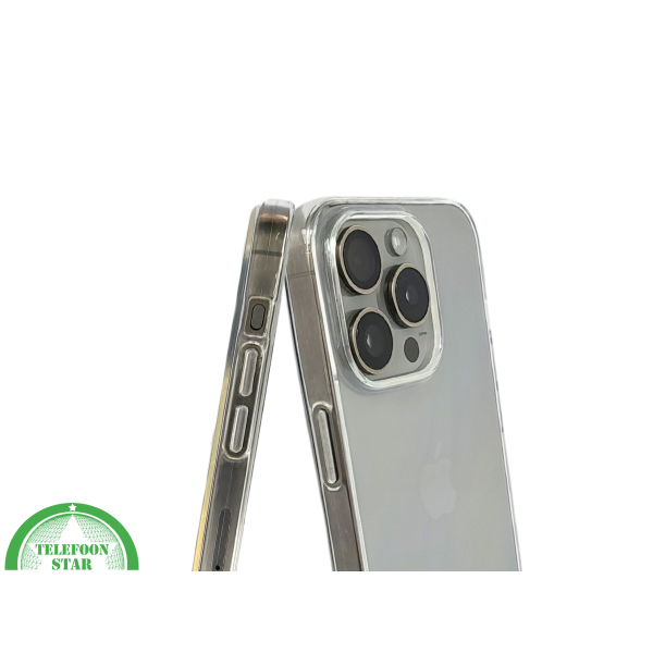 Transparant iPhone 15 Pro Hoesje met Zilveren Randen &ndash; Elegant &amp; Slank | Telefoonstar.nl – foto 6