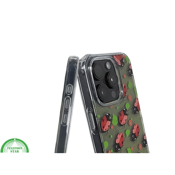 iPhone 16 Pro Max Transparant Hoesje Met Lieveheersbeestjes Groene Achtergrond Bescherming – foto 6
