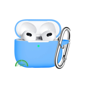 Blauw Siliconen Hoesje voor AirPods 3 met Karabijnhaak &ndash; Bescherming & Stijl |  Telefoonstar Ede