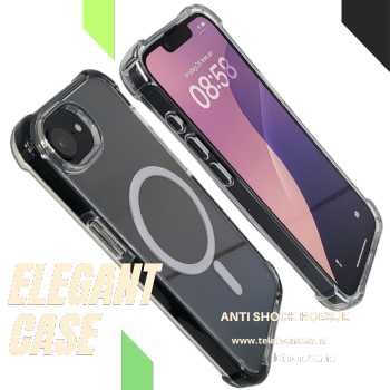 hoesje voor iPhone 17e Armor Anti shock Backcover Bescherming transparant met zwarte randen