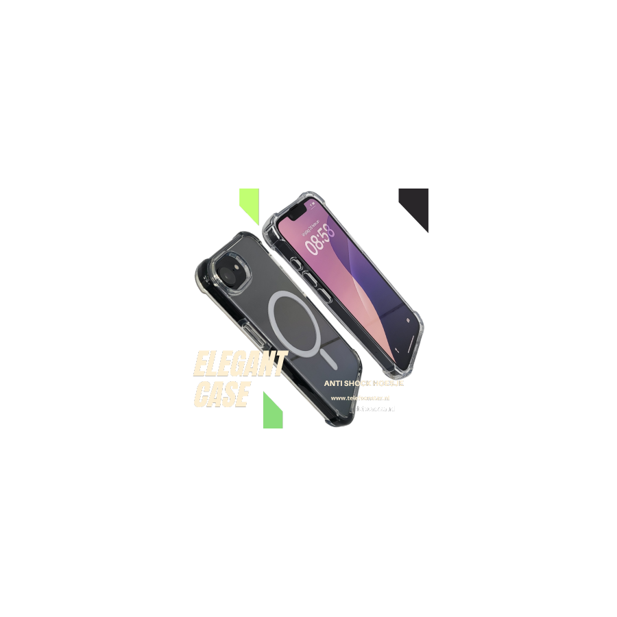 hoesje voor iPhone 17e Armor Anti shock Backcover Bescherming transparant met zwarte randen