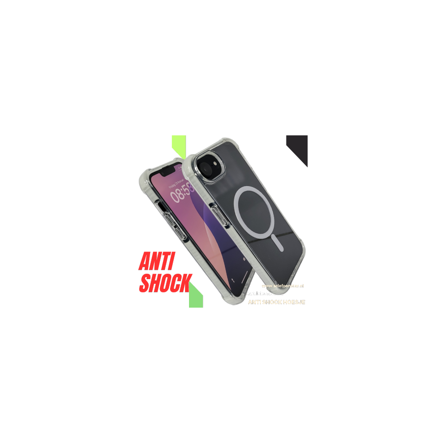 iPhone 16E Armor Anti shock Backcover Bescherming transparant witte randen